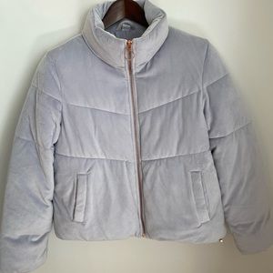 Periwinkle velour puffer